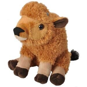 WILD REPUBLIC Baby Bison Calf Buffalo Stuffed Animal Plush Brown 10" TALL